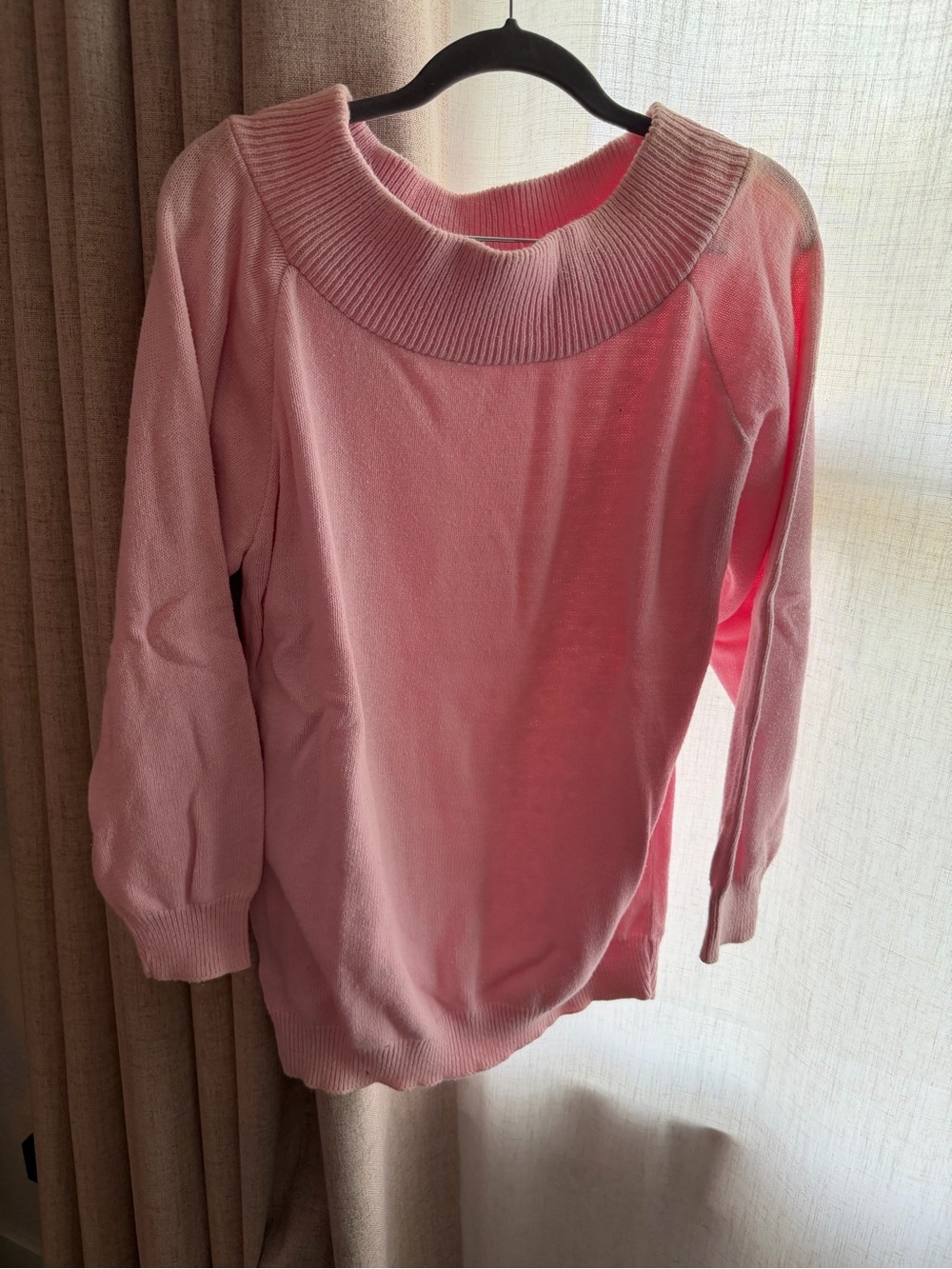 Women's Pink Cowl Neck Sweater - Classic Soft Knit